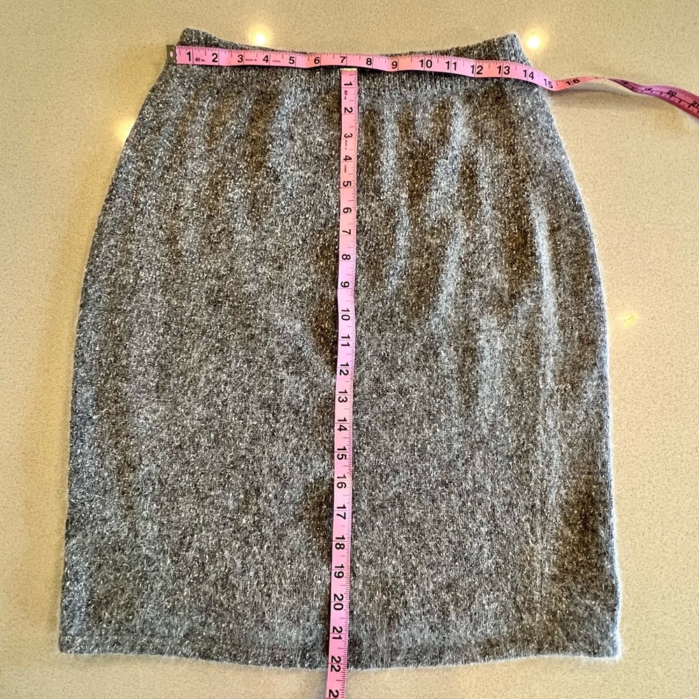 Vintage 80’s grey pencil skirt silk wool blend size medium - Picture 6 of 10